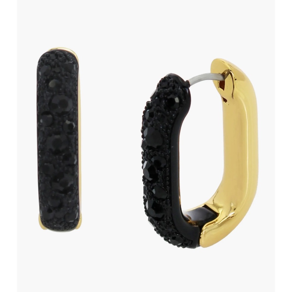Kurt Geiger London Pave Oval Hoop Earrings